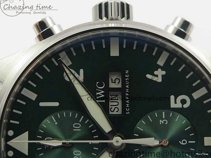 MIROTIME 0509 Pilot Chrono IW377726 ZF 1:1 Best Edition Green Dial on Brown Leather Strap A Trendsetting 7125
